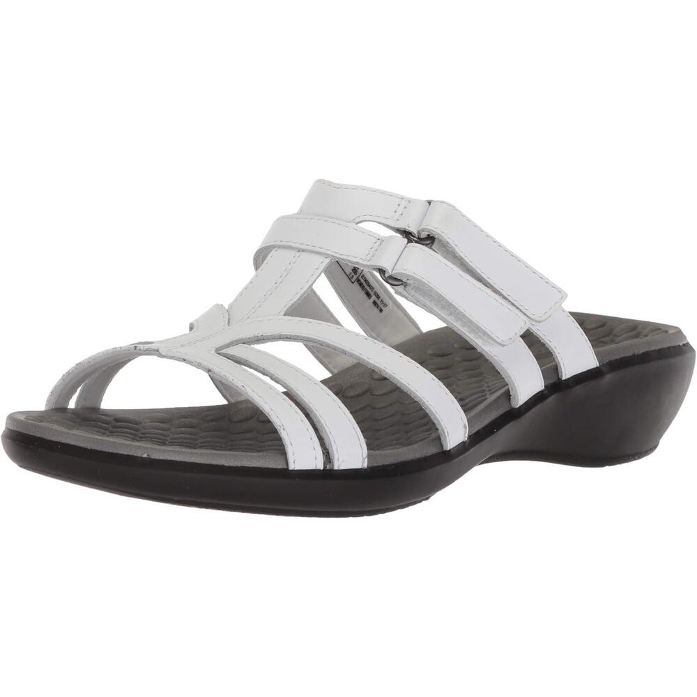 Clarks Collection Sandals Womens 12 White Comfort Walking Adjustable Easy Strap - Picture 3 of 12